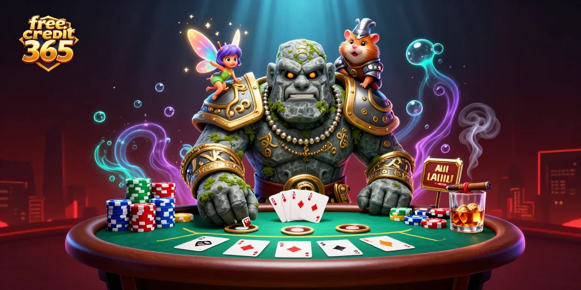 Engage in thrilling gameplay with free credit 365 offers in interactive 3D casino scene.