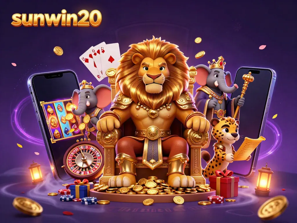 Experience thrilling bets with sunwin20 in this dynamic casino scene showcasing vibrant gaming action.