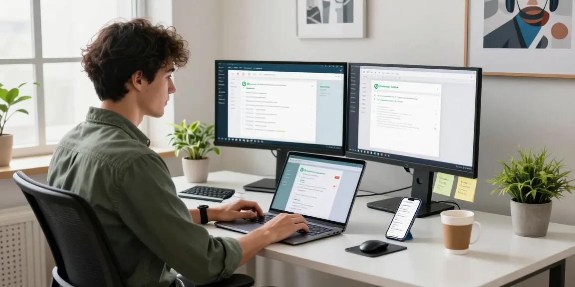 Using WhatsApp電腦版 in a modern workspace setting for efficient communication.
