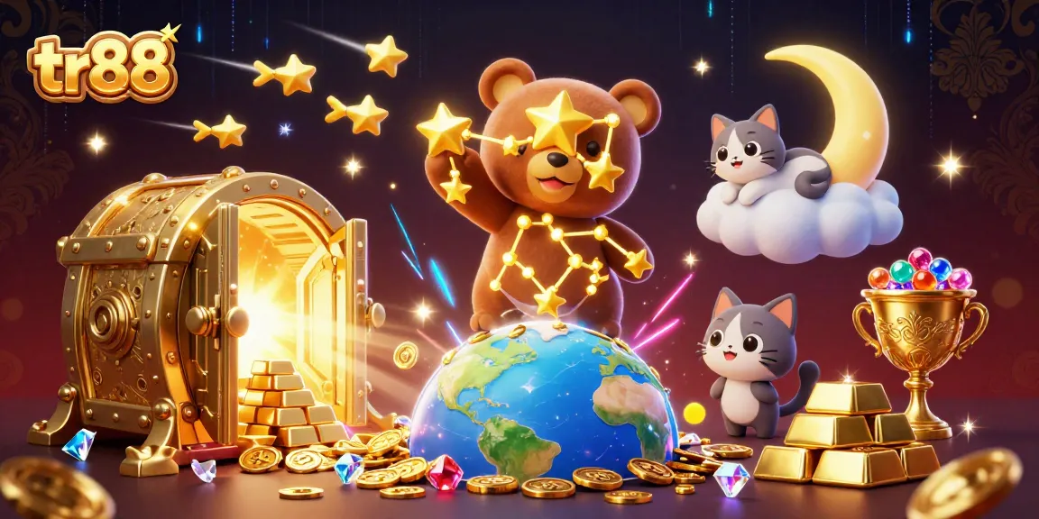 Experience endless winnings at tr88 with vibrant 3D illustrations featuring gaming excitement.