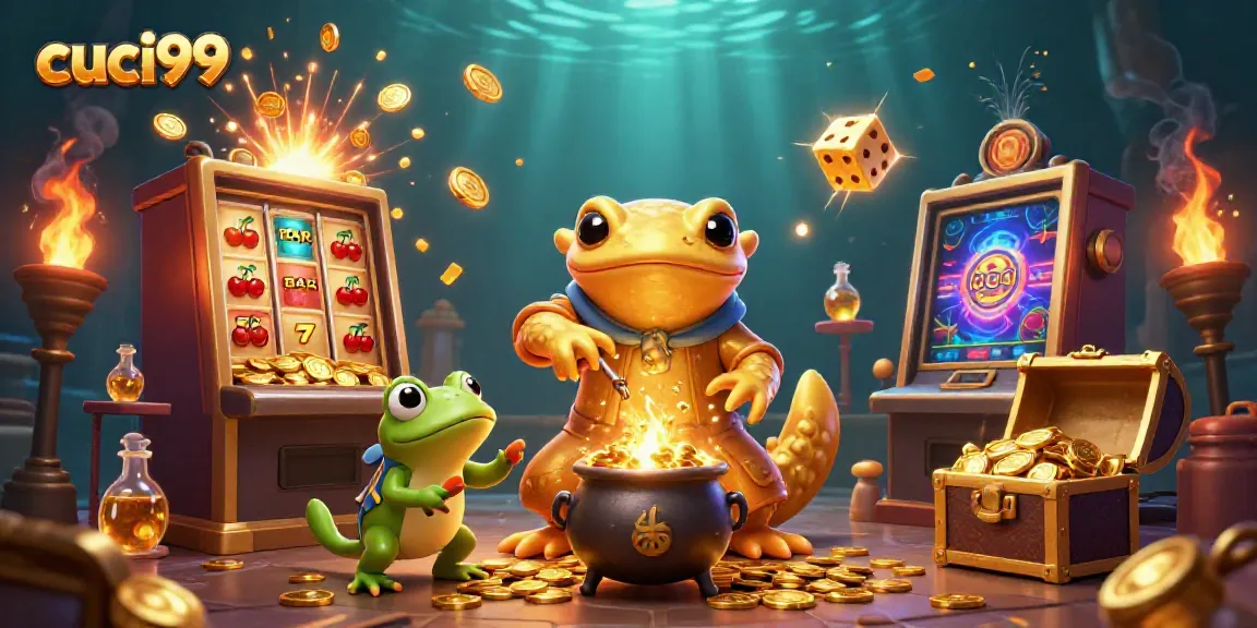 Win in cuci99 with an explosive jackpot scene featuring alchemist characters and casino elements