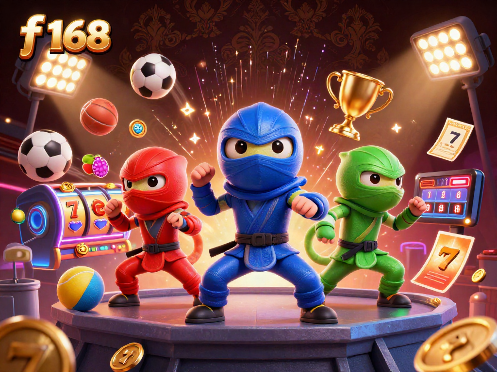 Engage in thrilling casino action with f 168 illustrated in a vibrant, dynamic scene.