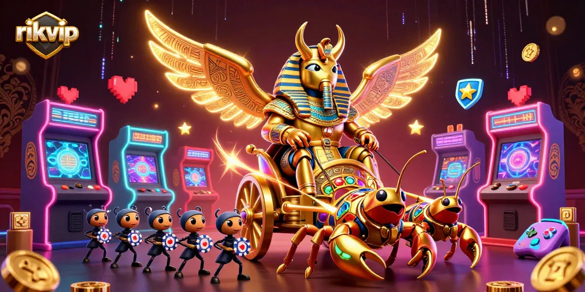 Experience thrilling gameplay at rikvip with immersive casino elements depicted in vibrant 3D illustration.