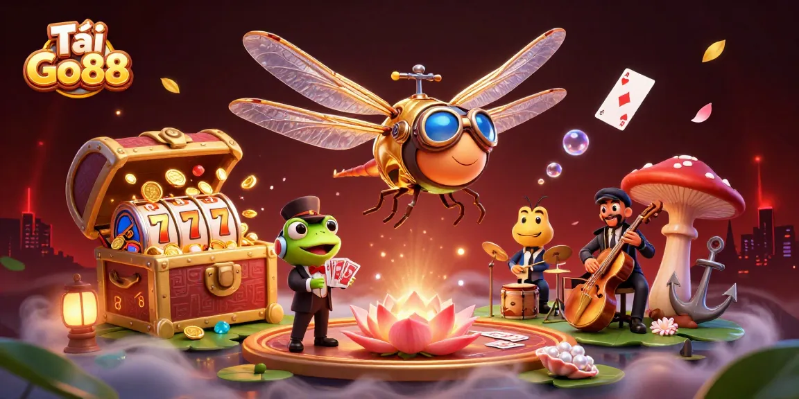 Tải Go88 offers an exciting online gaming experience with vibrant casino-themed illustration featuring engaging characters and lively action.