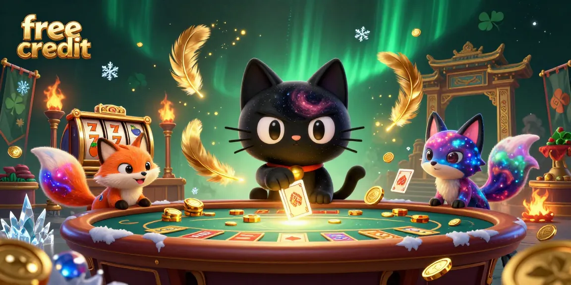 Enjoy free credit offers while exploring a cosmic casino with vibrant characters and dynamic game elements.