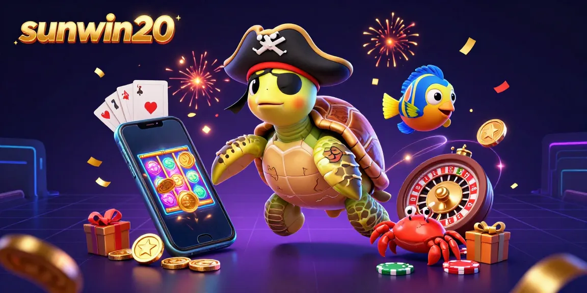 Engage in thrilling gaming with sunwin20's dynamic casino scene featuring colorful slot games.