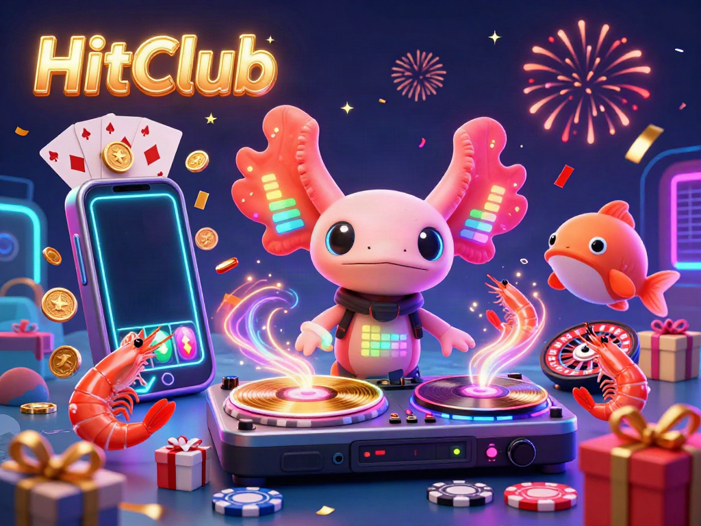 Experience the excitement of HitClub with a neon underwater DJ party featuring colorful gaming elements.