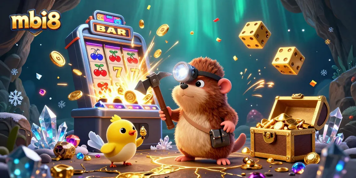 Engage in thrilling casino gameplay at mbi8 with animated characters amid vibrant visual elements.