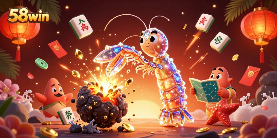 Engage with the thrilling adventures of 58win in this vibrant casino-themed 3D illustration.