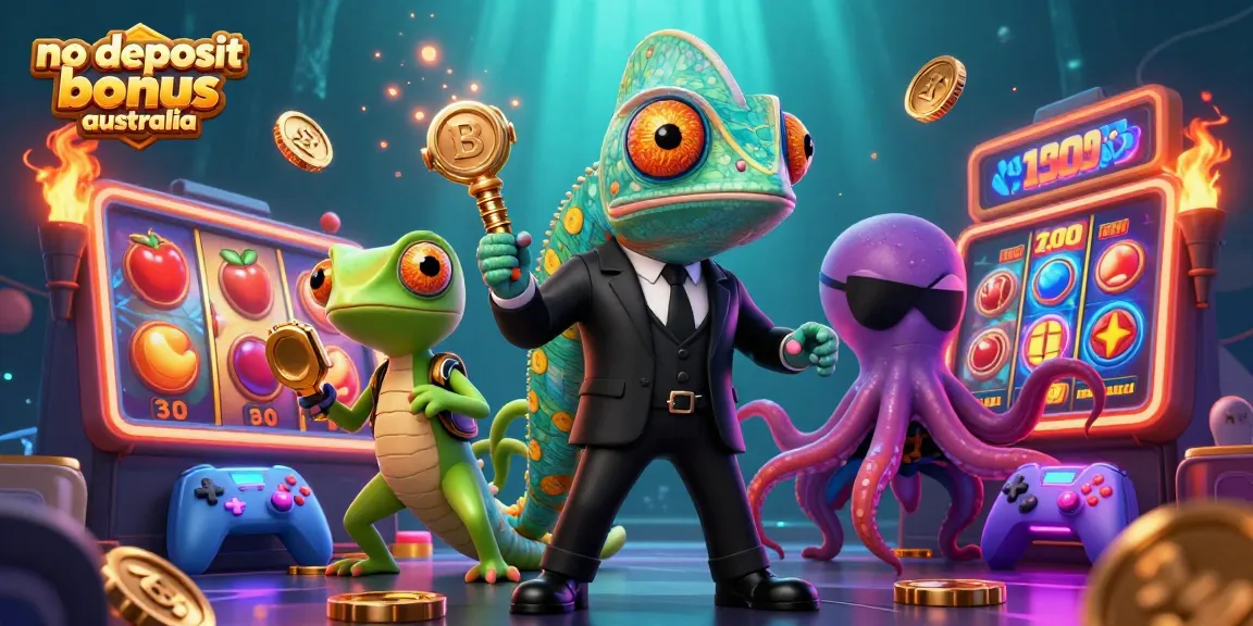 Engage with exciting no deposit bonus australia slots in this vibrant 3D casino illustration.