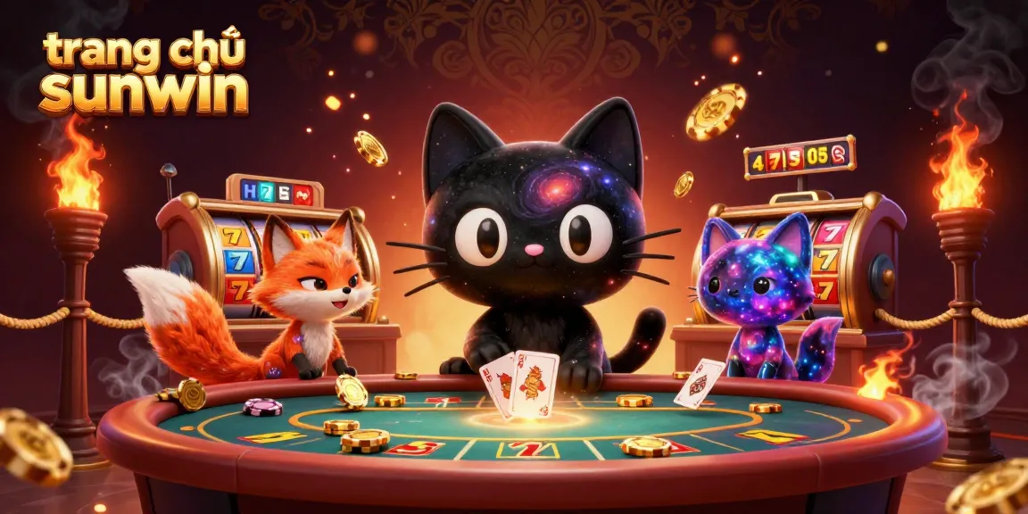 Experience the excitement at trang chủ sunwin with a cosmic casino scene featuring charming characters pulling in golden winnings.