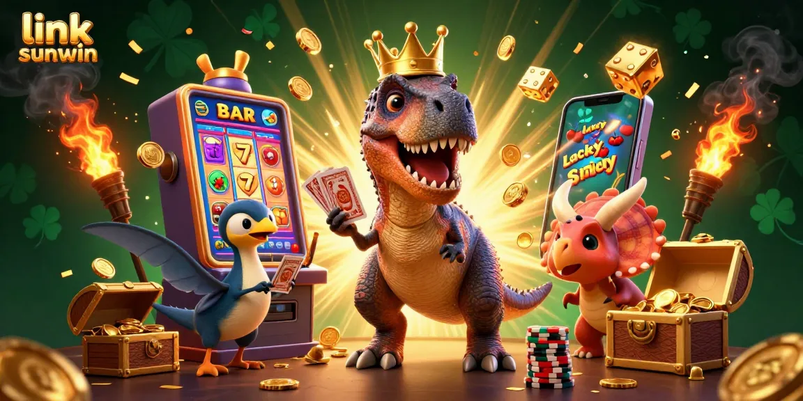 Experience exciting gameplay with link sunwin as T-Rex shuffles cards and wins big at the vibrant casino.