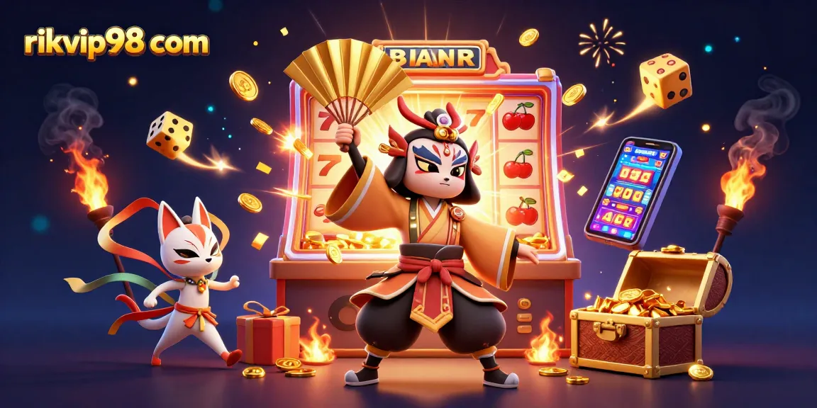 Experience thrilling gaming at rikvip98 com with vibrant 3D casino illustrations.